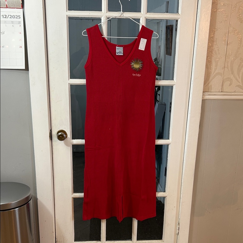 654.   Unica Red Textured Dress